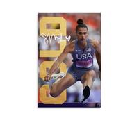 PZYASX Sydney McLaughlin-Levrone Waterproof Poster Wall Painting Canvas Decorative Painting Suitable for Office Bedroom Decoration Living Room Poster 08x12inch(20x30cm) Unframe-style
