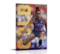 PZYASX Sydney McLaughlin-Levrone Waterproof Poster Wall Painting Canvas Decorative Painting Suitable for Office Bedroom Decoration Living Room Poster 16x24inch(40x60cm) Frame-style