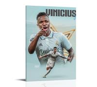 PZYASX Vinícius Júnior Waterproof Poster Wall Painting Canvas Decorative Painting Suitable for Office Bedroom Decoration Living Room Poster 16x24inch(40x60cm) Frame-style