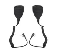 PZYPYM 2 Pin Speaker Walkie Talkie Microphone Shoulder Mic Ptt Handheld Hand Mic for Baofeng Retevis Kenwood 888s bf-888s uv-5r ar152 2way Radios(IP56 Waterproof,2Pack) (Black)