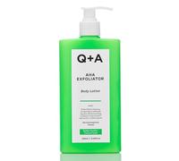 Q+A AHA Exfoliator Body Lotion - Lactic Acid & Glycolic Acid Fruit AHAs - Smooths Rough Bumpy Skin, Boosts Radiance, Hydrating Vegan Moisturiser for Soft, Glowing Skin - Made in the UK, 250ml