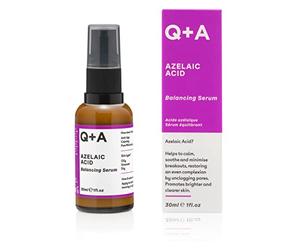 Q+A Azelaic Acid Balancing Serum (30ml), Natural Face Serum with Zinc PCA and Antioxidant Super Grains, Fragrance Free Skincare, Calms Blemishes and Smoothes Skin