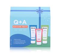 Q+A Bodycare Treats Gift Set, 3-Step Routine for Smooth, Soft Skin, Salicylic Acid Body Wash (75ml), AHA Body Scrub (75ml) & Collagen Body Butter (50ml), Stocking Stuffers and Travel Size Toiletries