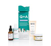 Q+A Holiday Heroes Skincare Giftset - 4-Step Regime with Oat Milk Cleanser, Niacinamide Toner, Hyaluronic Acid Serum, Ceramide Face Cream - Vegan, Cruelty-Free, UK Made, Nourishing and Hydrating
