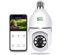 Q&A Light Bulb Camera 360°,1080P Wireless Security Camera with 2.4/5GHz WiFi,E27 Panoramic IP Security Outdoor Indoor PTZ Camera,Night Vision/Motion Detection,2 Way Audio,Cloud Storage/SD Card (1PCS)