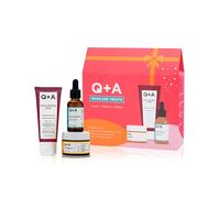 Q+A Skincare Treats Gift Set, 3-Step Routine for Healthy, Radiant Skin, Hydrating Facial Cleanser (75ml), Niacinamide Serum (30ml) & Vitamin C Face Cream (50g), Stocking Stuffers