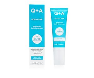 Q+A Squalane SPF 50 Hydrating Daily Sunscreen 50ml | Broad-Spectrum UVA/UVB Face Protection with Squalane & Meadowfoam Oil, Nourishes Dry Skin, Fast-Absorbing, 95% Natural, Vegan