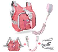 Q&A Toddler Harness Leash + Anti Lost Wrist Link, Kids Harnesses Children Leashes for Girls, Cute Deer Baby Toddler Reins Anti-Lost Bracelet Strap Tether for Outdoor Keep Kids Safe (Pink)
