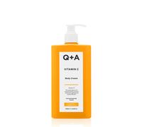 Q+A Vitamin C Body Cream (250ml), Hydrating and Brightening Body Moisturiser for Dry Skin with Shea Butter and Ginger Root Extract, Evens Skin Tone and Boosts Radiance, Natural Skincare