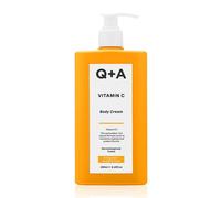 Q+A Vitamin C Body Cream (250ml), Hydrating and Brightening Body Moisturiser for Dry Skin with Shea Butter and Ginger Root Extract, Evens Skin Tone and Boosts Radiance, Natural Skincare
