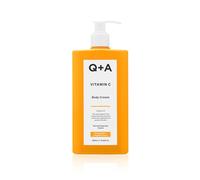 Q+A Vitamin C Body Cream (250ml), Hydrating and Brightening Body Moisturiser for Dry Skin with Shea Butter and Ginger Root Extract, Evens Skin Tone and Boosts Radiance, Natural Skincare