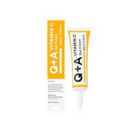 Q+A Vitamin C Eye Cream (15ml), a blend of Vitamin C, Cherry Extract, and Glycogen, to reinvigorate delicate skin, delivering an essential hit of moisture and antioxidants