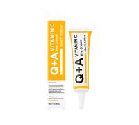 Q+A Vitamin C Eye Cream, a blend of Vitamin C, Cherry Extract, and Glycogen, to reinvigorate delicate skin, delivering an essential hit of moisture and antioxidants, 15ml