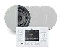 Q Acoustic E120 White DAB+ Digital Radio and Bluetooth Ceiling Speaker System - Touch Screen Wall Panel 4x QI65CB