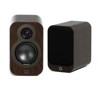 Q ACOUSTICS 3010c Compact Bookshelf Speakers - Pair - 2-Way Reflex Enclosure Type, 4" Bass Driver, 0.9" Tweeter - Stereo/Passive Speakers for Home Theatre Sound System (Claro Walnut)