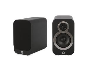 Q ACOUSTICS 3010i Compact Bookshelf Speakers Pair Carbon Black - Featuring 2-way Reflex Enclosure Type, 100mm (4") Bass Driver, and 22mm (0.9") Tweeter - Stereo Hifi/Passive