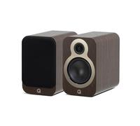 Q ACOUSTICS 3020c Compact Bookshelf Speakers - Pair - 2-Way Reflex Enclosure Type, 4.75" Bass Driver, 0.9" Tweeter - Stereo/Passive Speakers for Home Theatre Sound System (Claro Walnut)