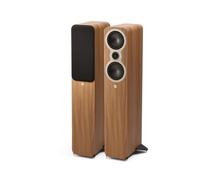 Q Acoustics 3040c Compact Floorstanding Speakers - (Pair) - 2x 4.75 Continuous Curved Cone Bass Driver, Point-to-Point Braced, HPE (Pressure Equalised) Cabinet, Stereo Speakers (Pin Oak)