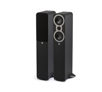 Q Acoustics 3040c Compact Floorstanding Speakers - (Pair) - 2x 4.75 Continuous Curved Cone Bass Driver, Point-to-Point Braced, HPE (Pressure Equalised) Cabinet, Stereo Speakers (Satin Black)