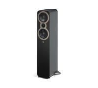 Q Acoustics 3050c Floorstanding Speakers - Pair - 2x 5.5 Continuous Curved Cone Bass Driver, Point-to-Point Braced, HPE (Pressure Equalised) Cabinet, Stereo Speakers for Home Theatre (Satin Black)