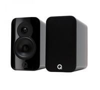 Q Acoustics Concept 300 Gloss Black / Rosewood Bookshelf Speakers (Pair) w/ Tripod Speaker Stands