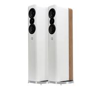 Q Acoustics Concept 500 Large Floor standing Speakers White and Light Oak