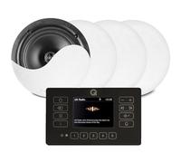 Q Acoustics E120 Black - Bluetooth Ceiling Speaker System with Touch Panel Wall Amplifier and DAB+ Digital Radio - 4 x NCSS8