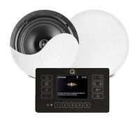 Q Acoustics E120 Black - Bluetooth Ceiling Speaker System with Touch Panel Wall Amplifier and DAB+ Digital Radio - 2 x NCSS8