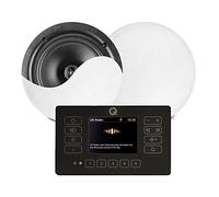 Q Acoustics E120 Black - Bluetooth Ceiling Speaker System with Touch Panel Wall Amplifier and DAB+ Digital Radio - 2 x NCSS5