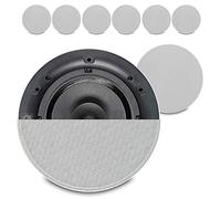 Q Acoustics Qi65CB 6.5" Ceiling Mounted Speakers - Set of 8 In-Ceiling Single Stereo Speakers, 60W Audio System, Magnetic Grilles, Home & Commercial Audio Installation