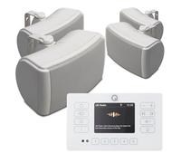 Q Acoustics White E120 Garden Sound System with Bluetooth, DAB+ Digital Radio 4x QI45EW