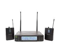 Q Audio QWM1960 Dual Beltpack Wireless Lapel Lavalier Headset Microphone CH38