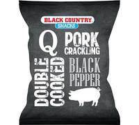 Q Black Country Pork Crackling Black Pepper 40g x 10 Packets - These double cooked pork scratchings offer a more lighter softer bite but same great taste.