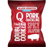 Q Black Country Pork Crackling Jalapeno 40g x 10 Packets - These double cooked pork scratchings offer a more lighter softer bite but same great taste.