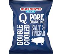 Q Black Country Pork Crackling Salt & Vinegar 40g x 10 Packets - These double cooked pork scratchings offer a more lighter softer bite but same great taste.