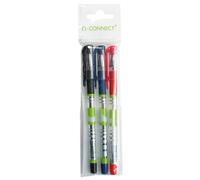 Q-Connect 0.5mm Gel Liquid Pen/School/Home/Every Day/Classic/Gel Ink/Rubber Grip/Waterproof Ink/Efficient/Comfortable/3 Pendants/Colour Mix