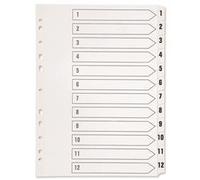 Q-Connect 1-12 Index Multi-Punched Reinforced Board Clear - KF01529