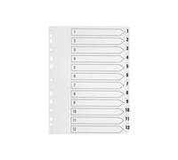 Q-Connect 1-12 Index Multi-Punched Reinforced Board Clear - KF01529