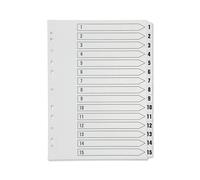 Q-Connect 1-15 Index Multi-punched Polypropylene White A4 Ref KF01355