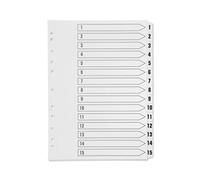 Q-Connect 1-15 Index Multi-punched Polypropylene White A4 Ref KF01355