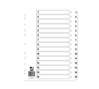Q-Connect 1-15 Index Multi-Punched Reinforced Board Clear - KF01530