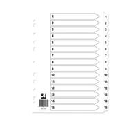 Q-Connect 1-15 Index Multi-Punched Reinforced Board Clear Tab A4 White