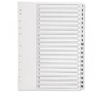 Q-Connect 1-20 Index Multi-Punched Polypropylene White A4