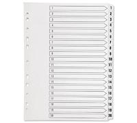 Q-Connect 1-20 Index Multi-punched Polypropylene White A4