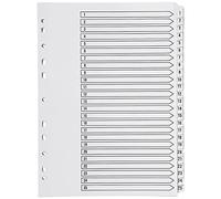 Q-CONNECT Index 1-25 – Multi-Punched Reinforced Board Clear Tab A4 White