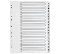 Q-CONNECT Index 1-31 Multi-punched Polypropylene White A4