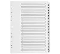 Q-CONNECT Index Tabs 1-31 KF01936, Multi-punched Reinforced Board, Clear Tab, A4 White