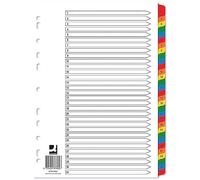 Q-Connect 1-31 Index Multi-punched Reinforced Board Multi-Colour Numbered Tabs A4 White KF01522