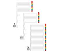 Q-Connect 1-31 Index Multi-Punched Reinforced Board Multi-Colour Numbered Tabs A4 White KF01522 (Pack of 3)