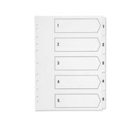 Q-Connect 1-5 Index Multi-Punched Reinforced Board Clear Tab A4 White Kf01527